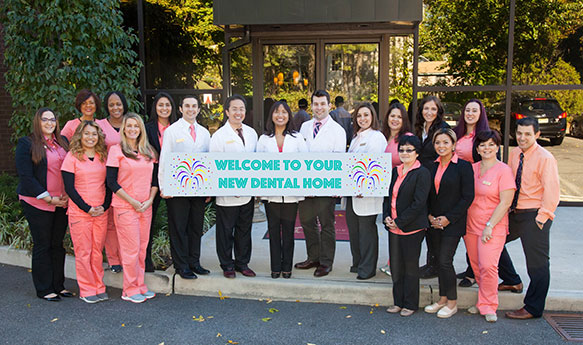 Childrens dentists & dental team outside of dental practice